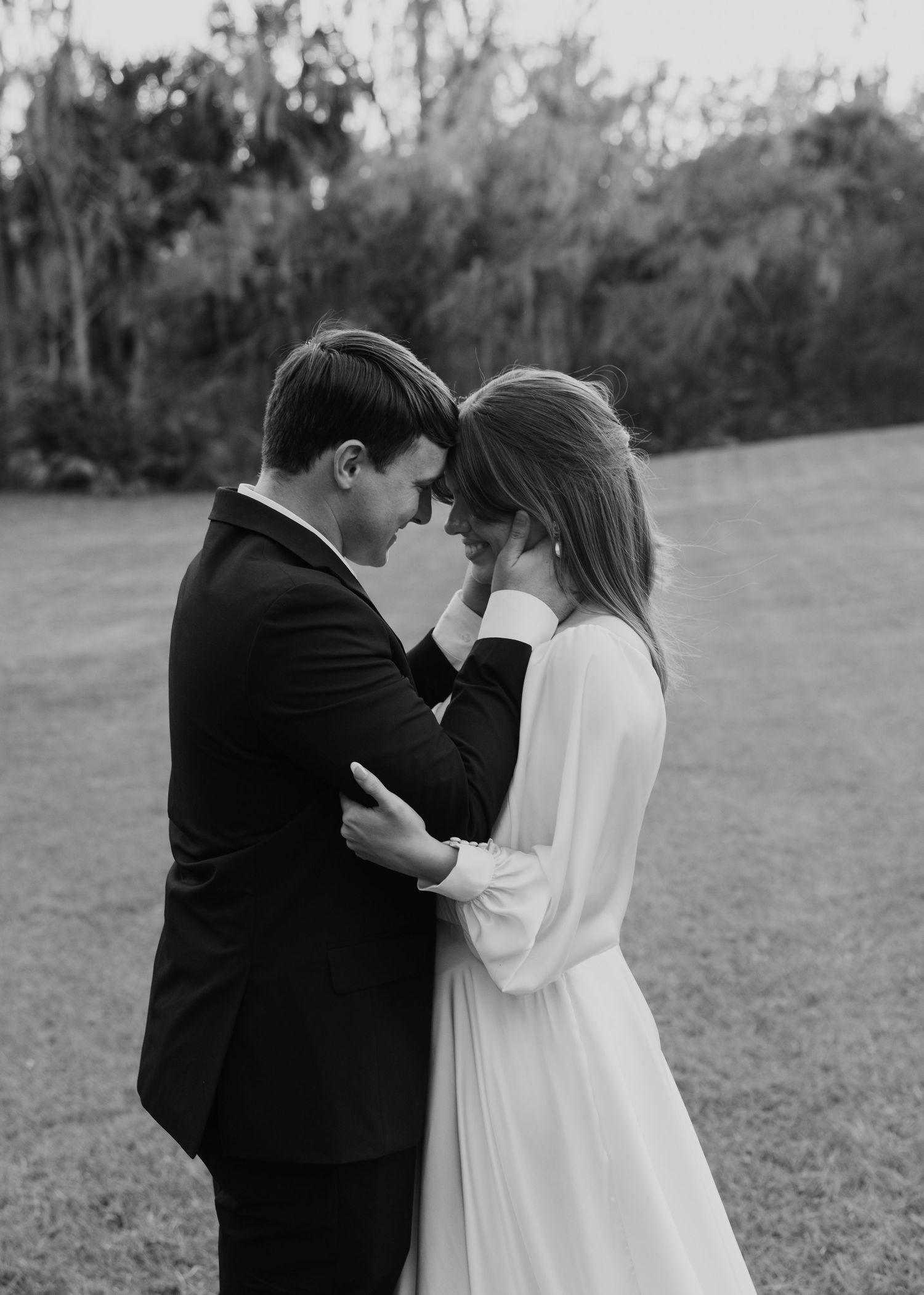 Outdoor wedding sunset bride & groom photos in Fort Meade, Florida at Camp Wilderness captured by Lindsay McDow Photography.