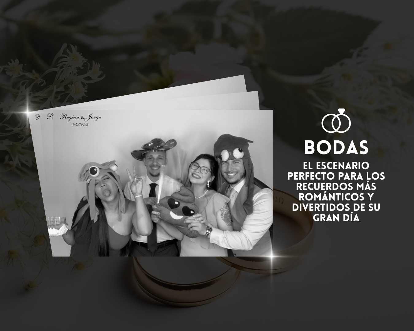 Renta de Glamour Booth Guatemala para bodas con fotos blanco y negro