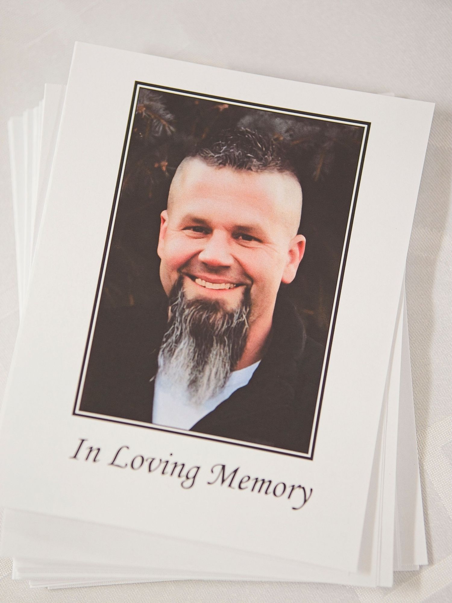 Funeral program of a man