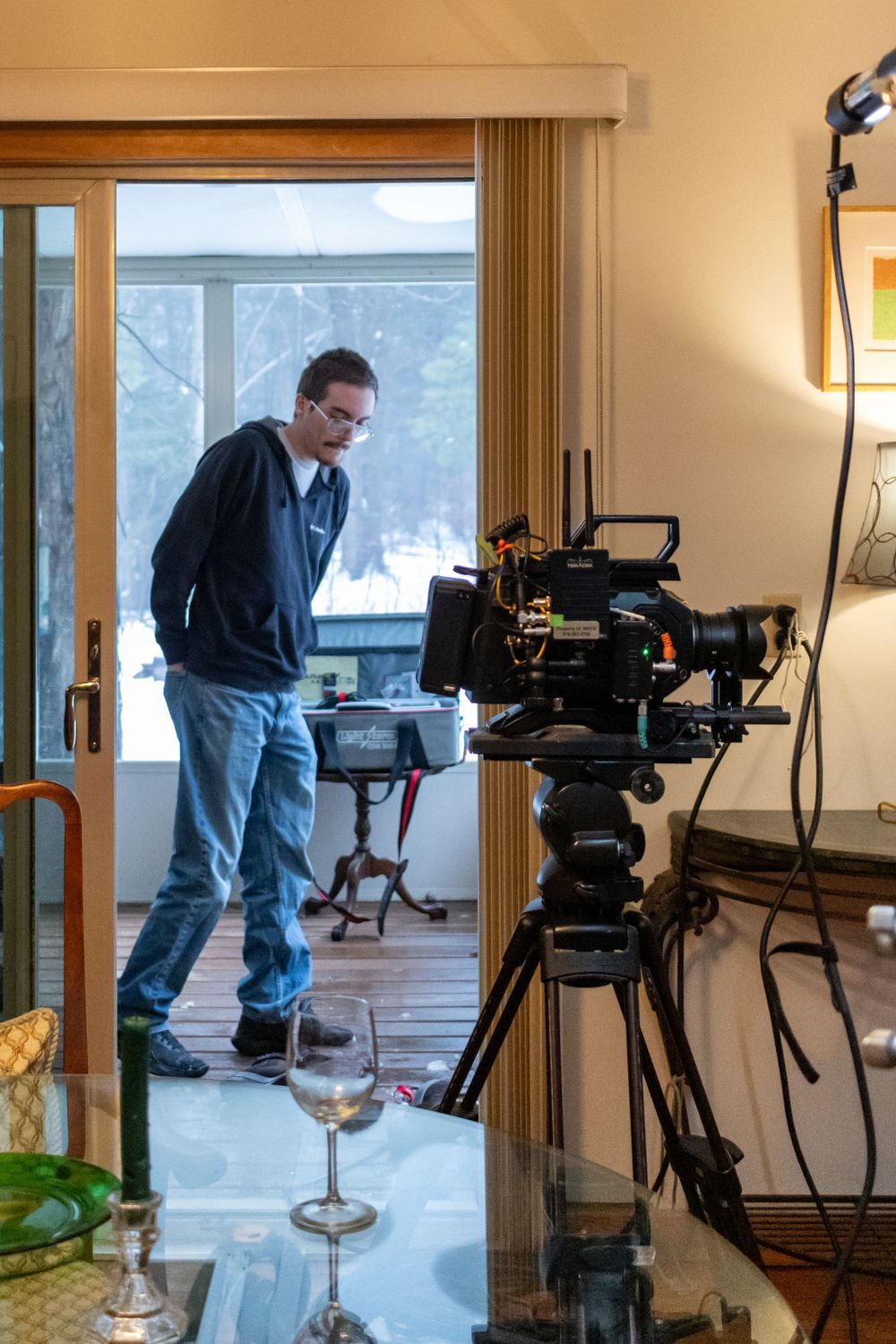 Behind the scenes photography on a film set