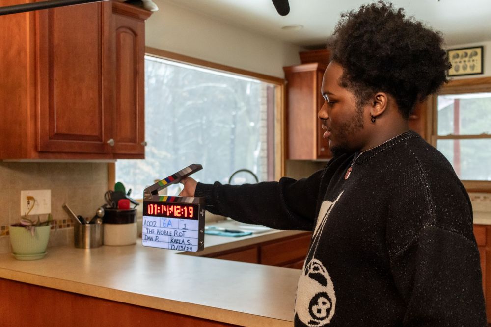 Behind the scenes photography on a film set