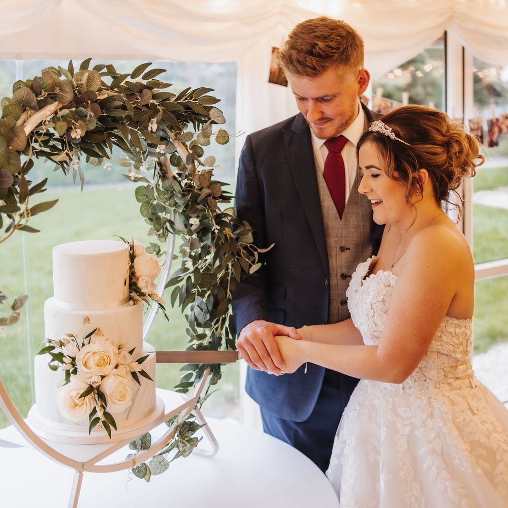 Wedding cake cutting