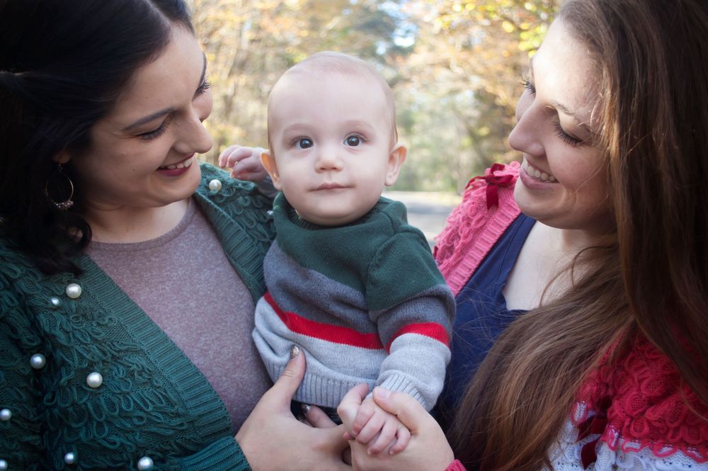 Family christmas portrait session baby girl at client's family home in Gainesville Florida