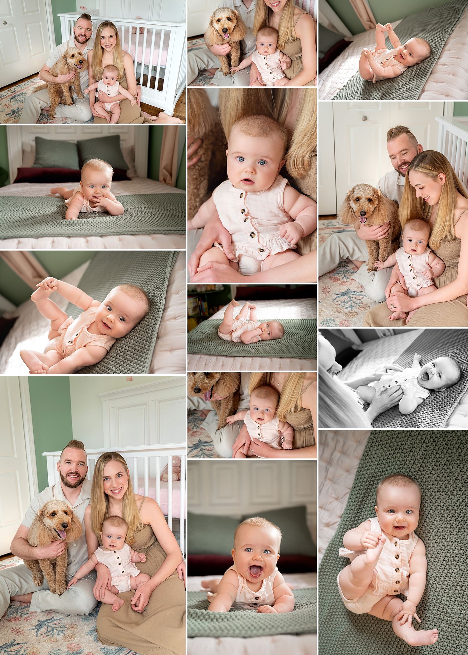 A milestone 6 month baby photoshoot done in her Pittsburgh nursery