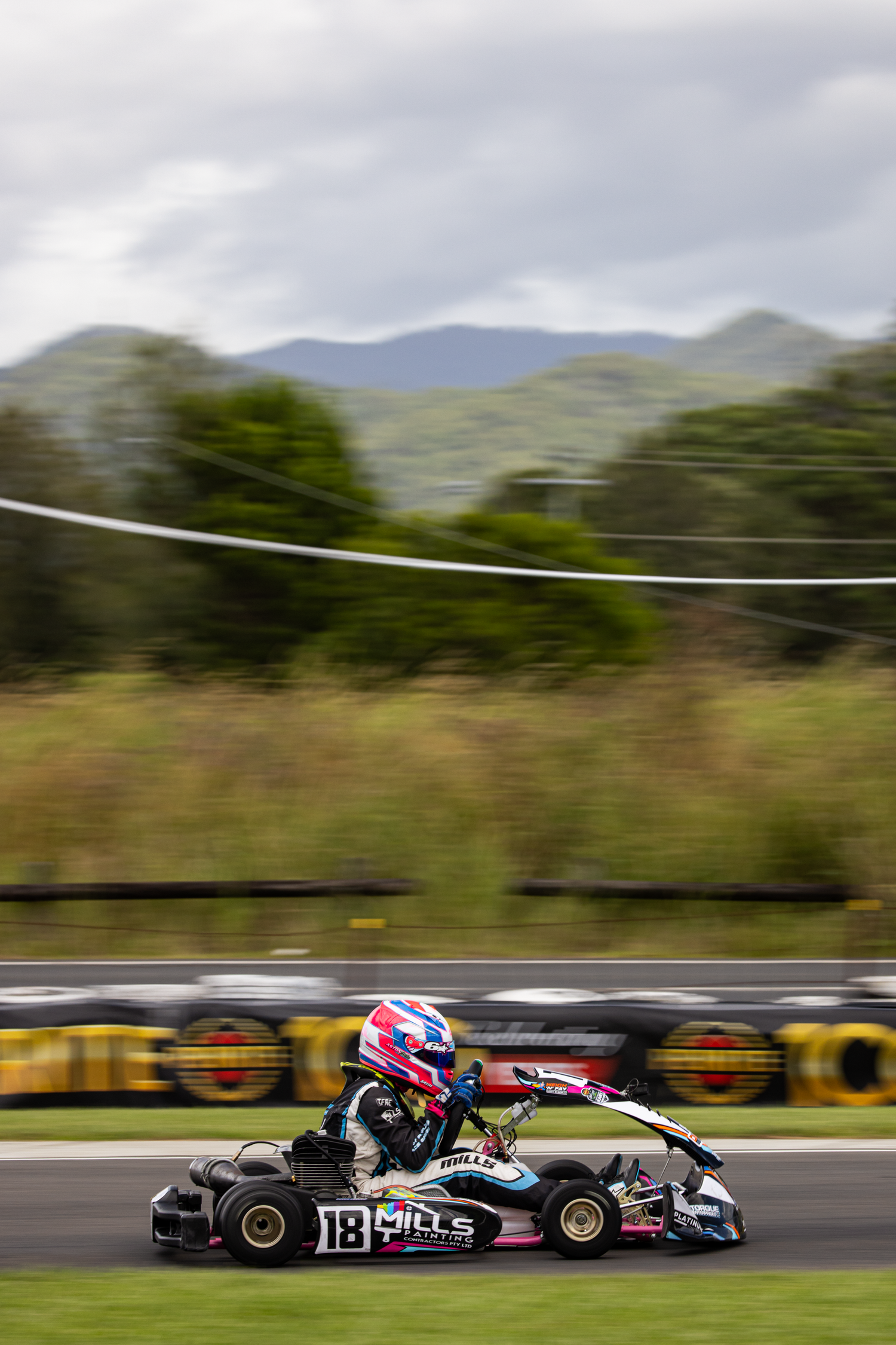 Aston Mills flies through Turn 1 at Coffs Harbour