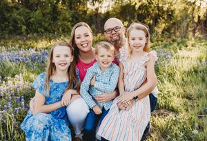 family blue bonnets Texas pinks and blues
