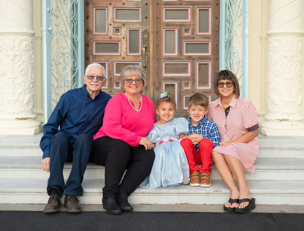Four Year Girl Old Birthday Milestone Session with Family and Grandparents at OKWU by Bartlesville Family Photographer Kristi BRay