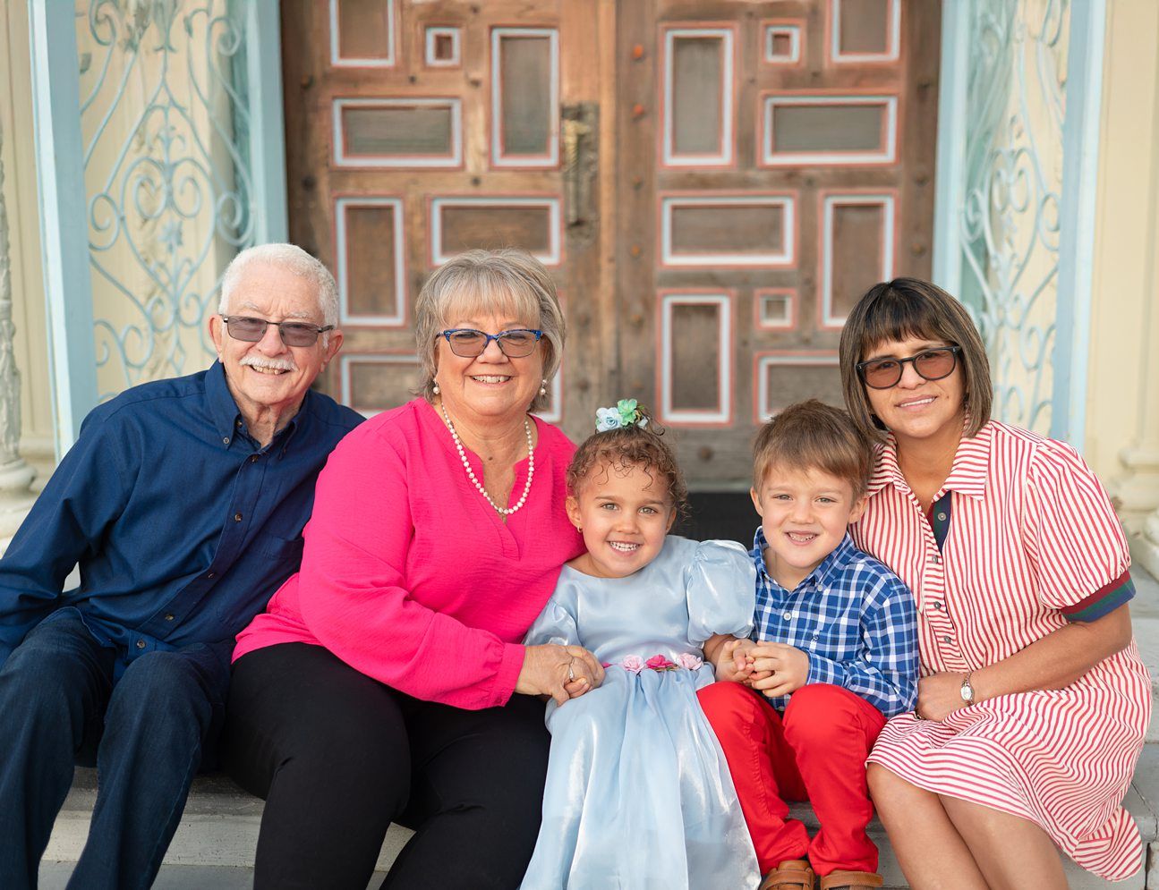 Four Year Girl Old Birthday Milestone Session with Family and Grandparents at OKWU by Bartlesville Family Photographer Kristi BRay