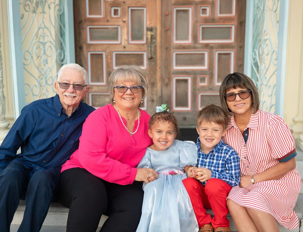 Four Year Girl Old Birthday Milestone Session with Family and Grandparents at OKWU by Bartlesville Family Photographer Kristi BRay