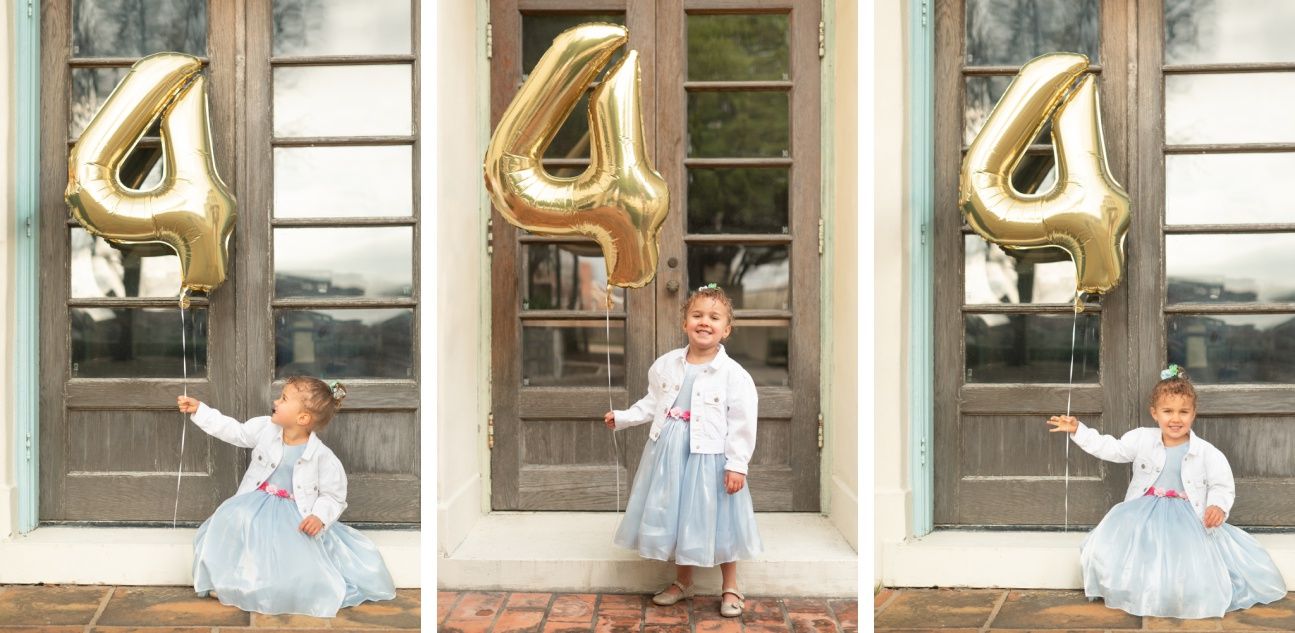Four Year Girl Old Birthday Milestone Session with Family and Grandparents at OKWU by Bartlesville Family Photographer Kristi BRay