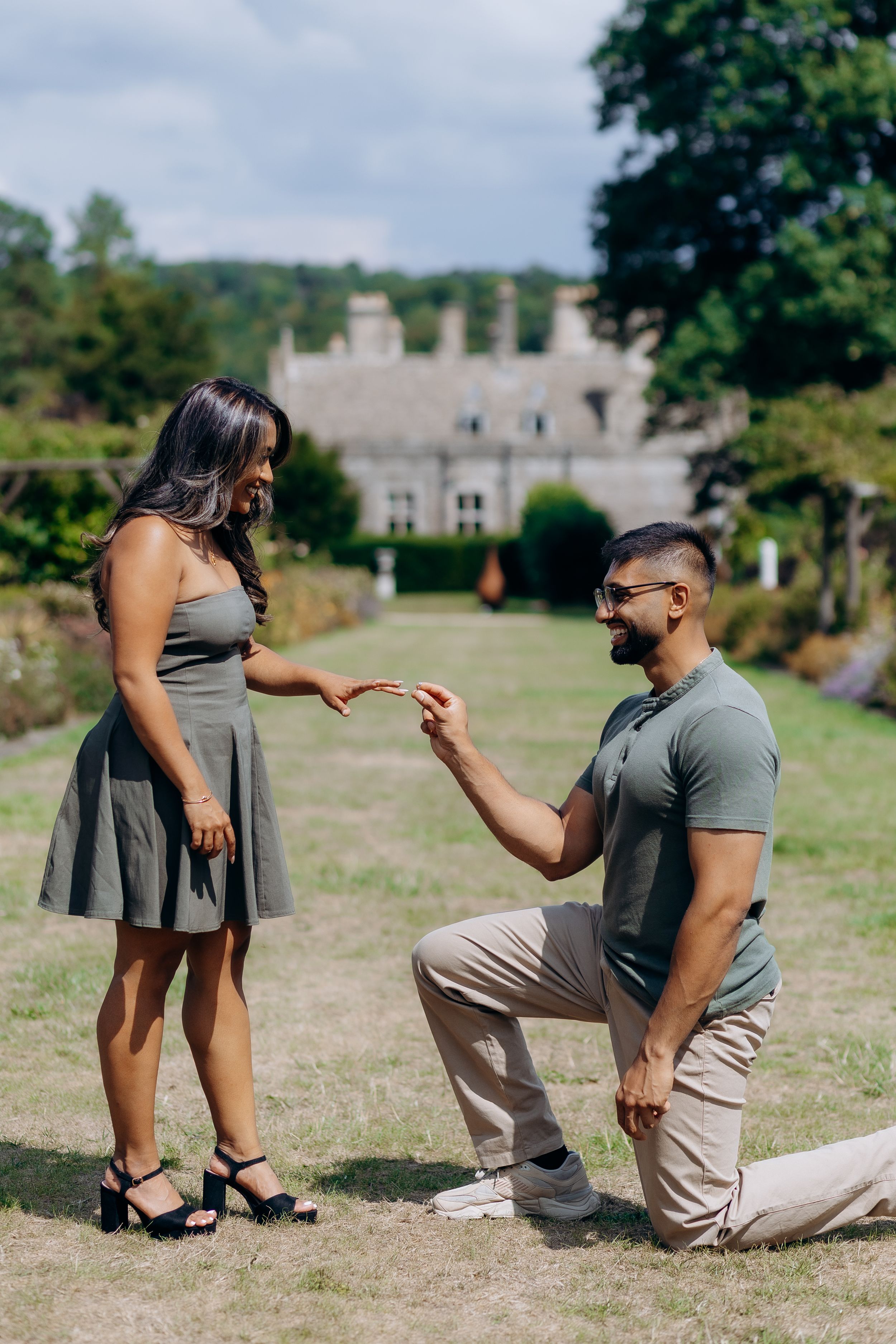 Proposal photoshoot near Stroud at Miserden garden captured by a Cotswolds wedding photographer.