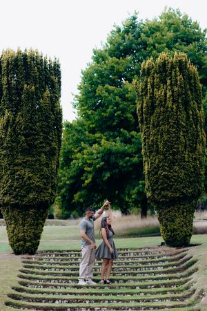 Proposal photoshoot near Stroud at Miserden garden captured by a Cotswolds wedding photographer.