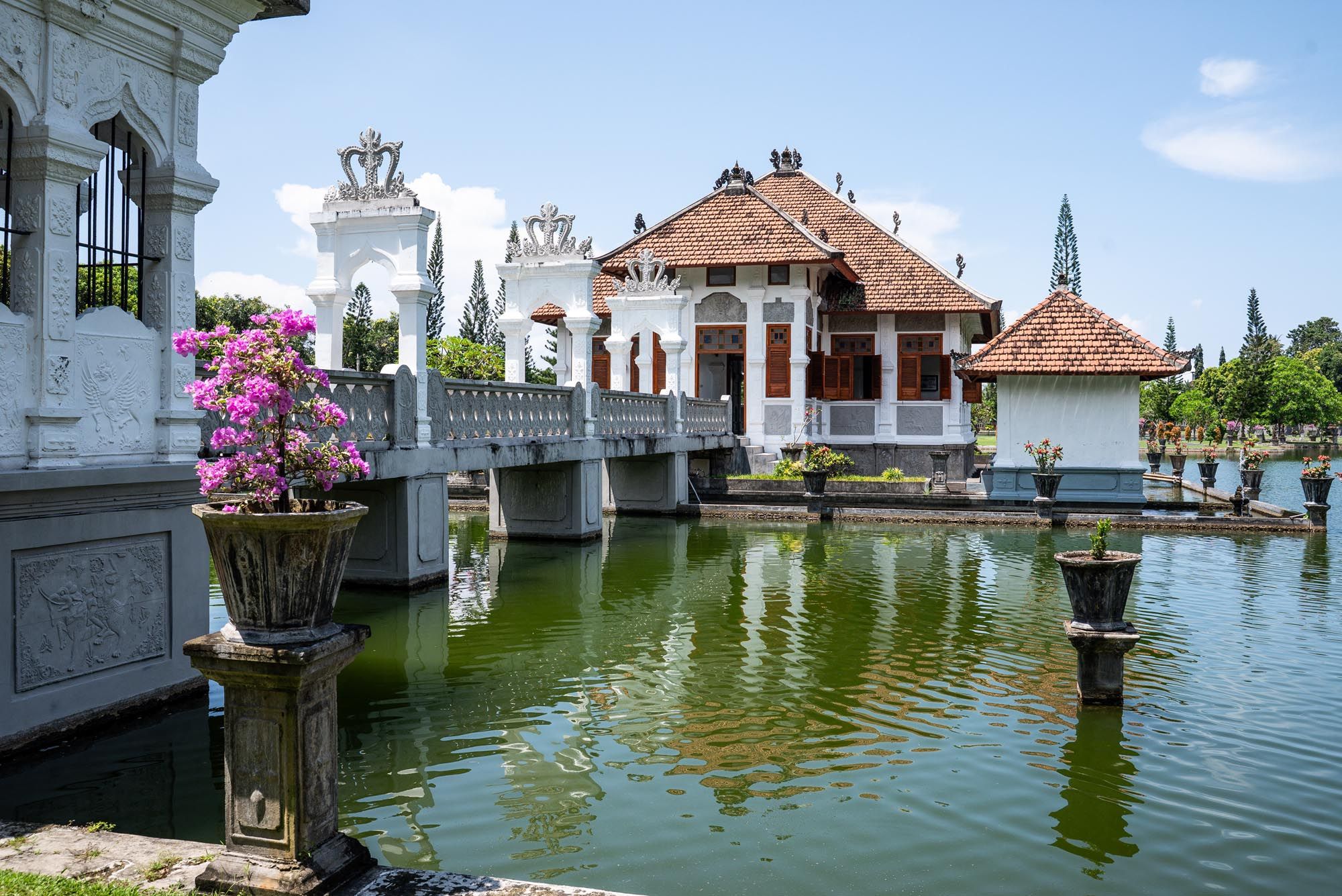 Historic stone architecture at Taman Ujung Water Palace Bali