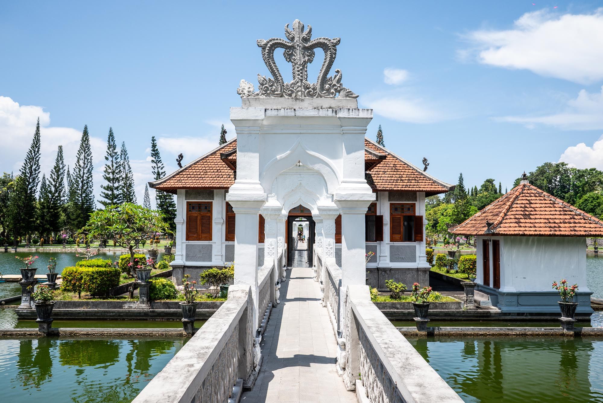 Taman Ujung Water Palace with East Bali scenery