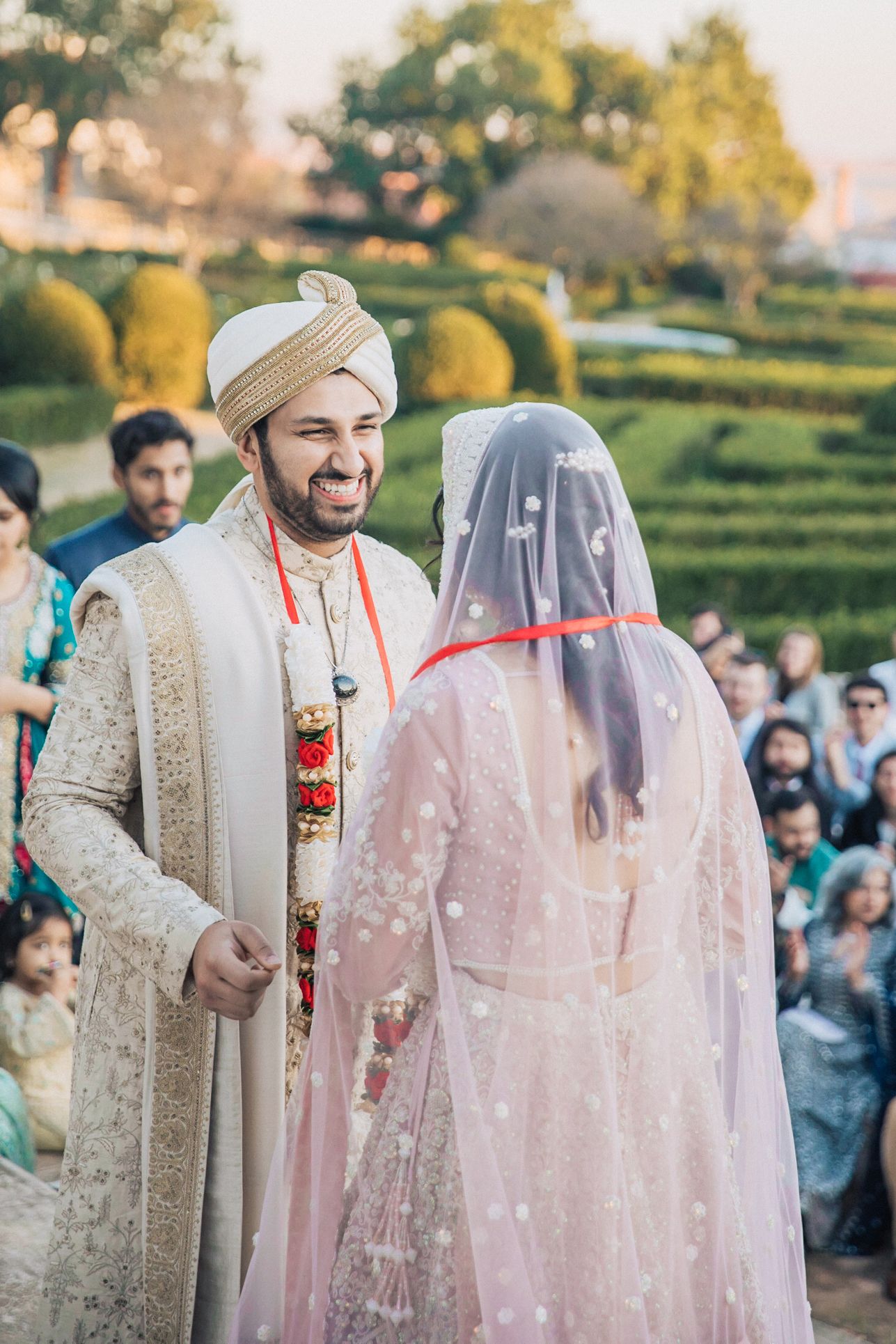 Emotional Indian Muslim wedding at Vandelli Garden in Lisbon, captured by Portugal wedding photographer Regina Wedding Photographer.