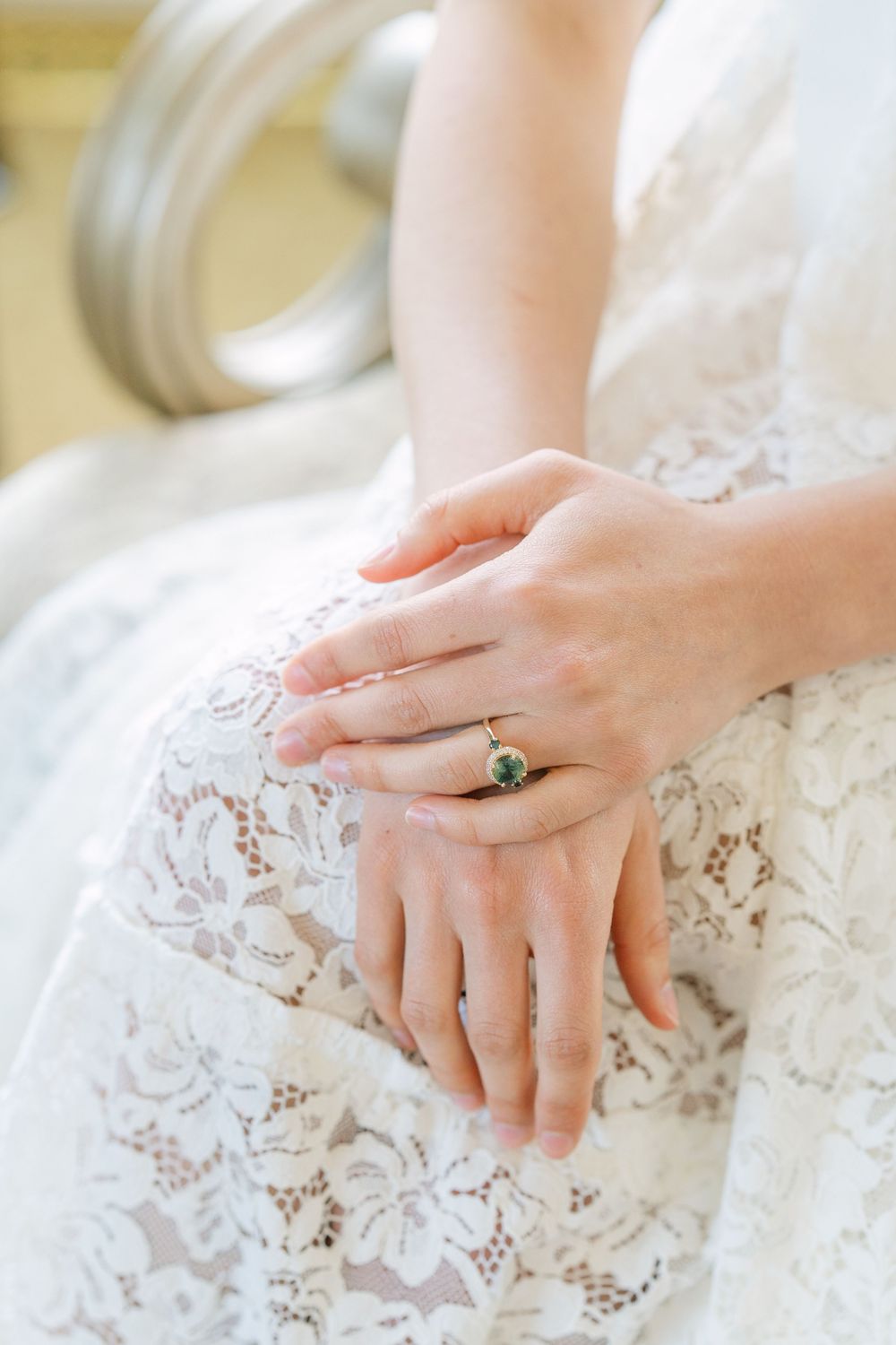 Garden Party Wedding with a close up of a Gunderson's Ring