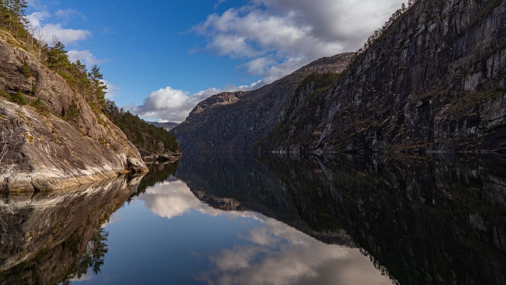 The cliffs of Norway along the Fjords
