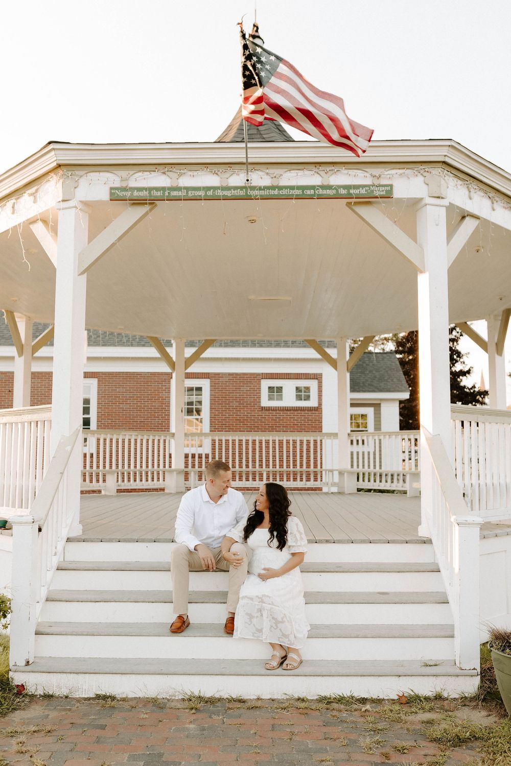 Outdoor maternity photoshoot for a couple in New Hampshire.