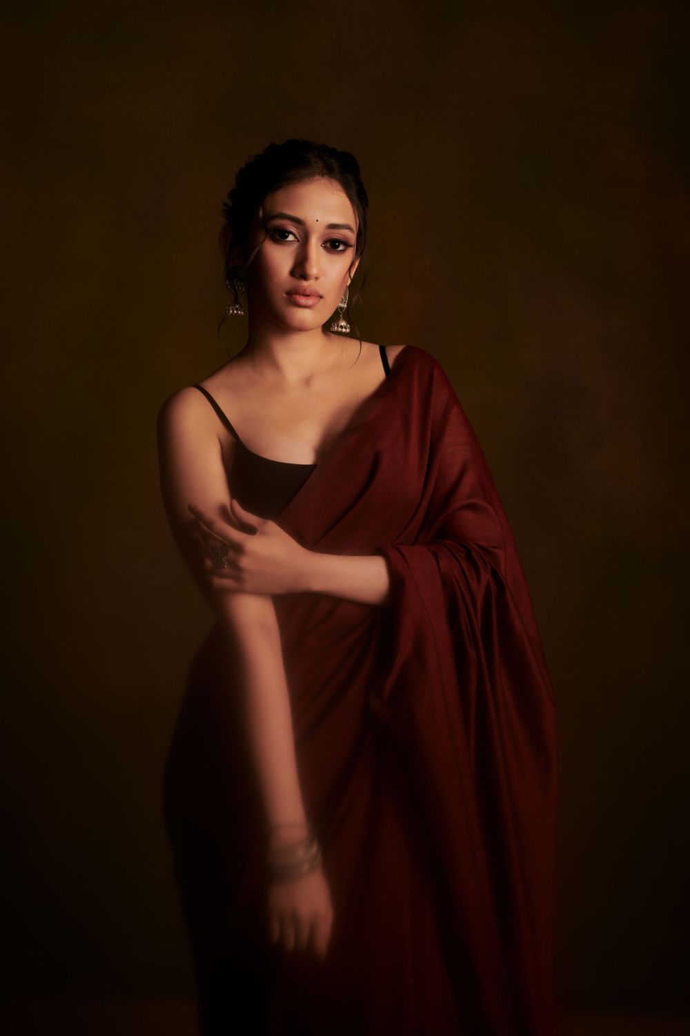 indian outfit and  model posing