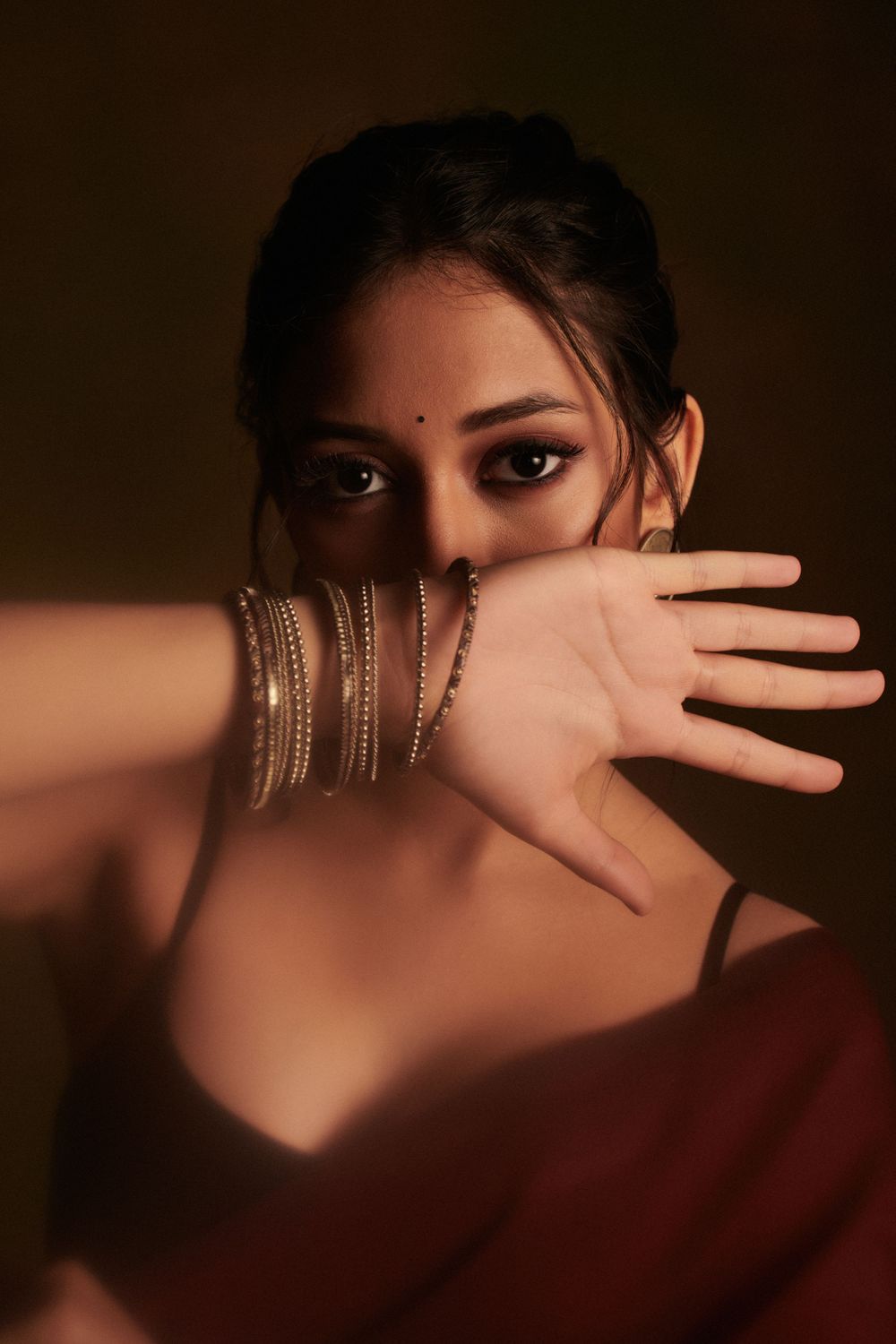 indian outfit and  model posing