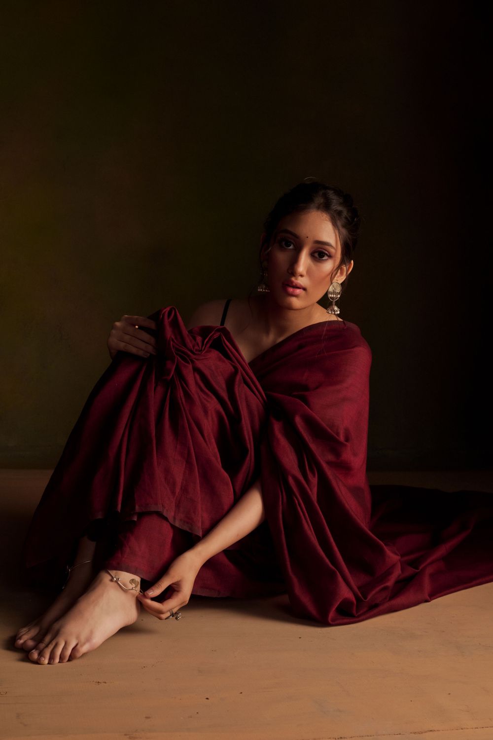 indian outfit and  model posing