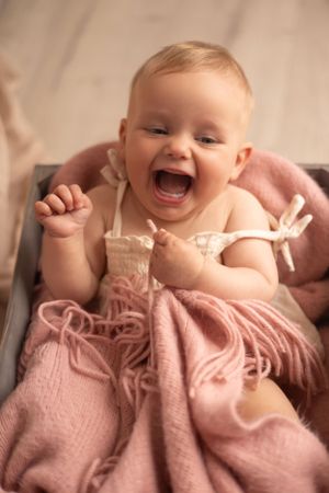 6 month milestone session in Christchurch studio, natural light