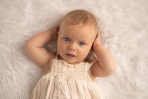 6 month milestone session in Christchurch studio, natural light