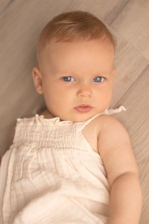 6 month milestone session in Christchurch studio, nature light