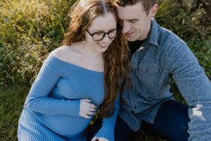 Sunset Maternity Session, Grand Pre Historical Site, Tangled Garden, Nova Scotia