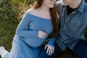 Sunset Maternity Session, Grand Pre Historical Site, Tangled Garden, Nova Scotia