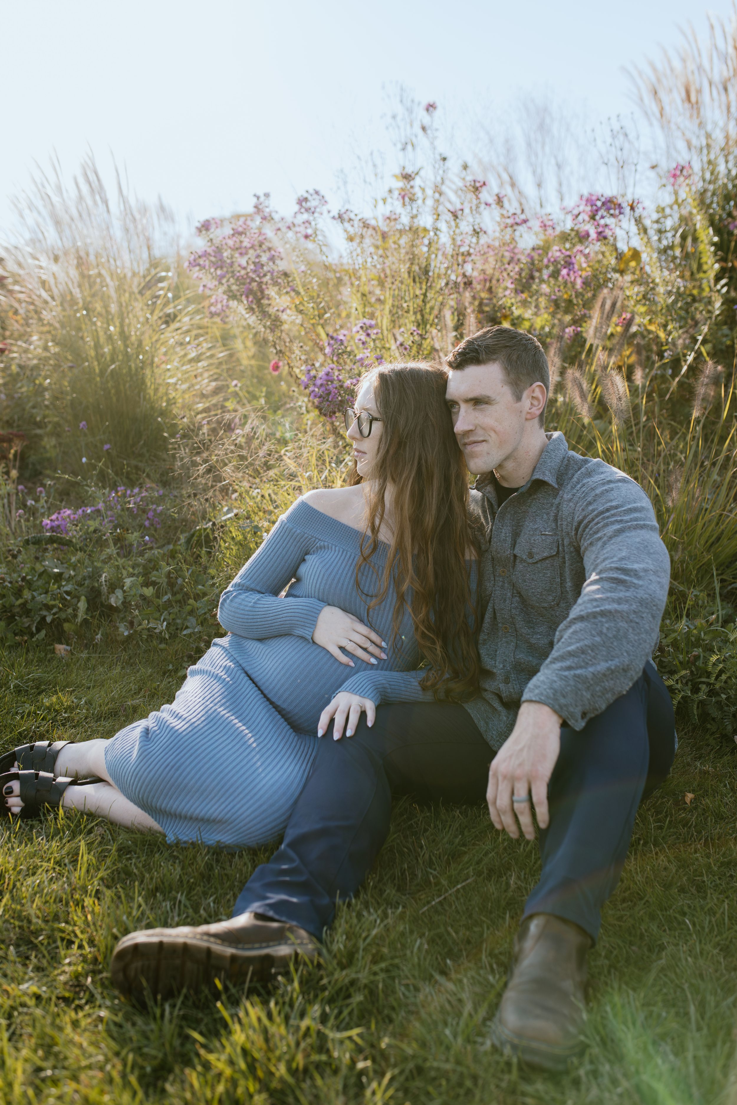 Sunset Maternity Session, Grand Pre Historical Site, Tangled Garden, Nova Scotia