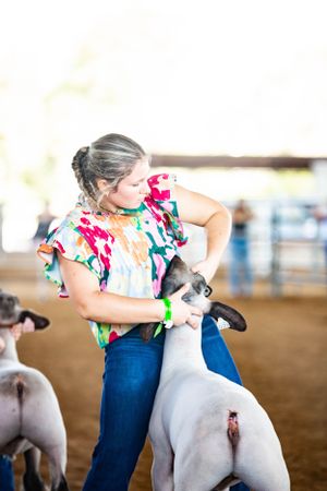 Burleson County fair lamb exhibitor.
