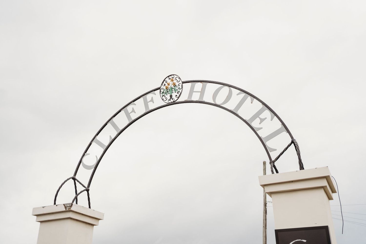 Wedding venue entrance arch at Ceredigion wedding venue in West Wales