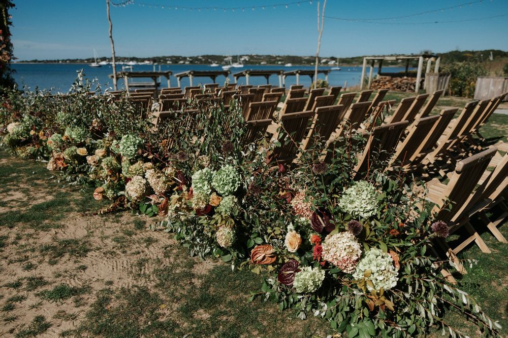 Outdoor wedding ceremony space at The Crow's Nest