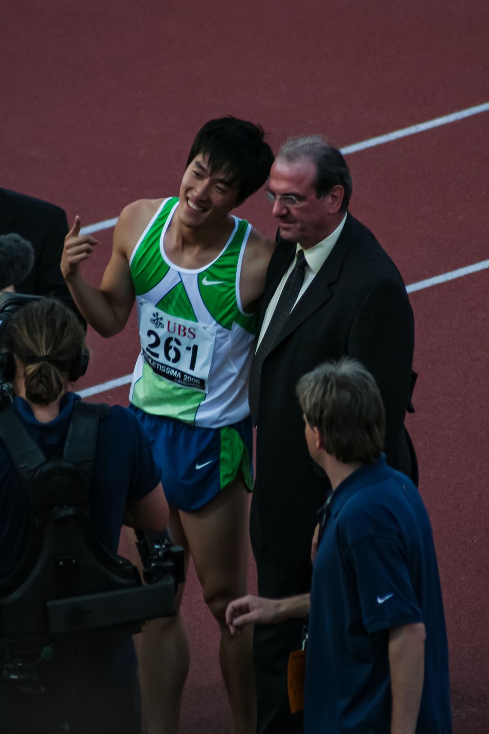 Athletissima 2006, Lausanne, Switzerland
Men 110m hurdles, Liu Xiang with Jacky Delapierre
Sandra DAENGELI, impacts.photo, @sdaengeli