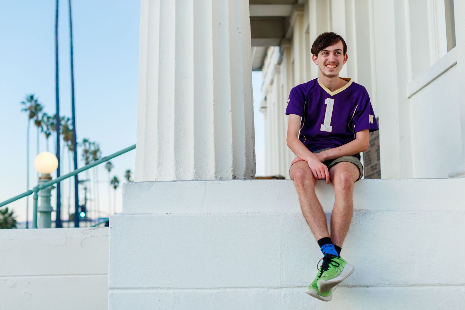 High school senior boy photo. Carnegie Art Museum. Oxnard, California.