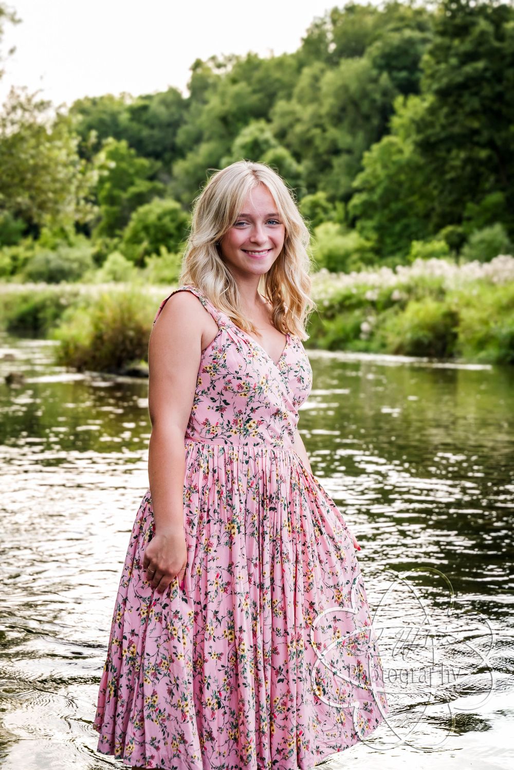 Senior Portrait in Creek