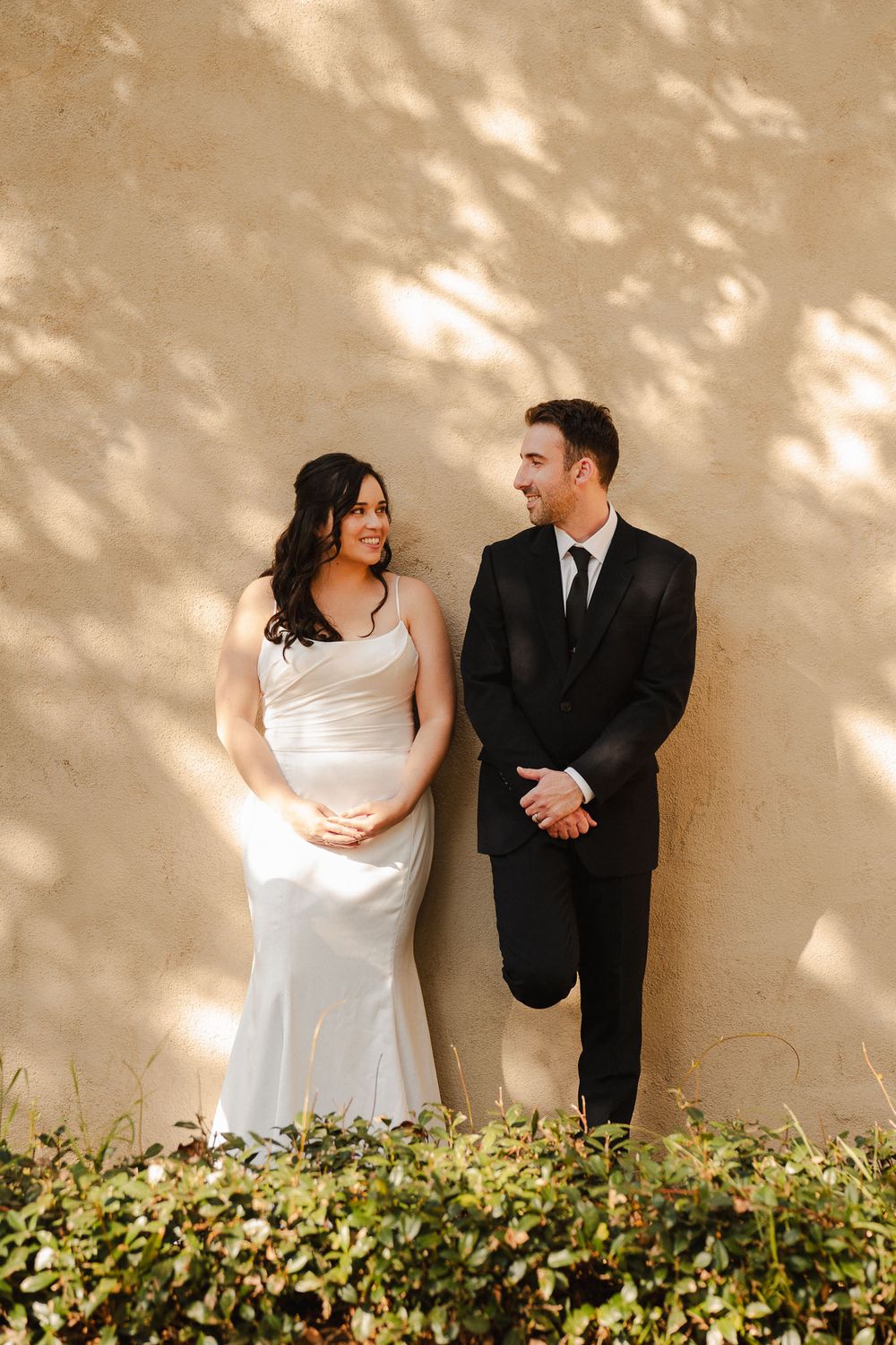 Natural candid wedding photography in Pasadena with warm golden light