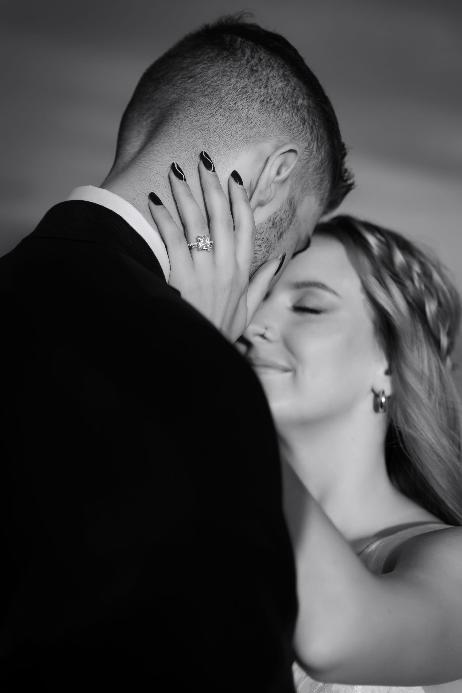 bride and groom couples photo with wedding ring