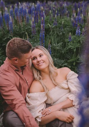 Lupine Wildflower field photography session in Tacoma Washington Spring couples photographer