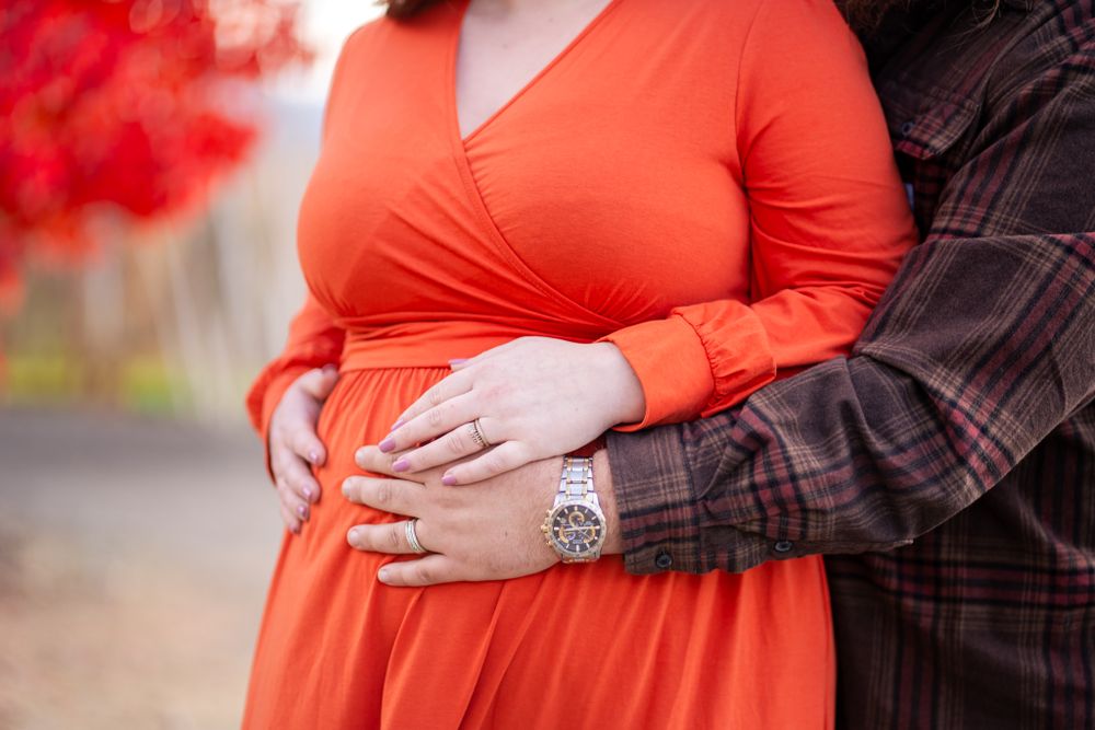 close up on baby in mom's belly