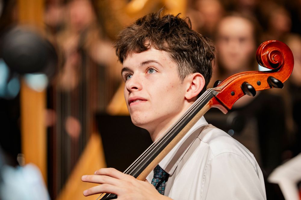 boy playing the cello