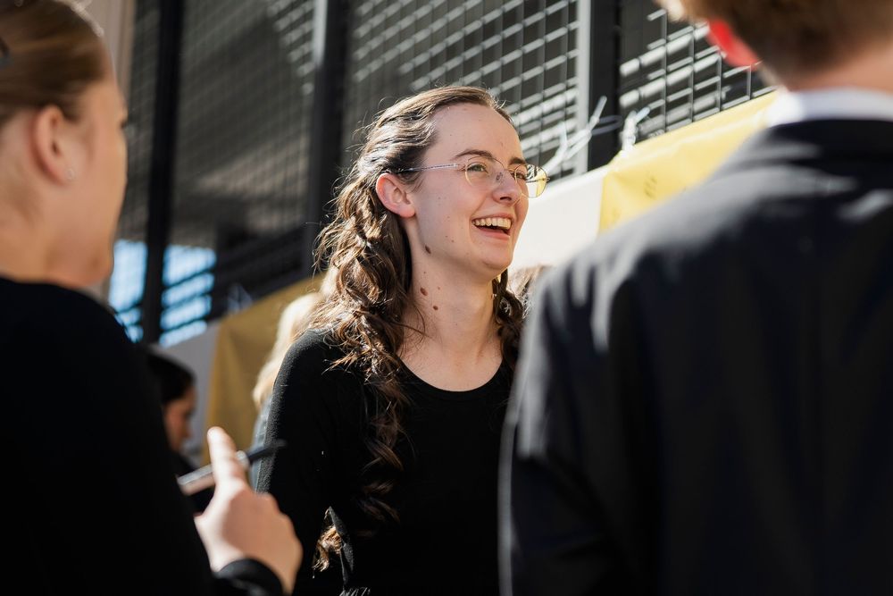 Girl smiling outside