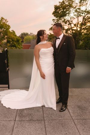 couple wedding sunset