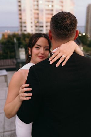couple wedding sunset