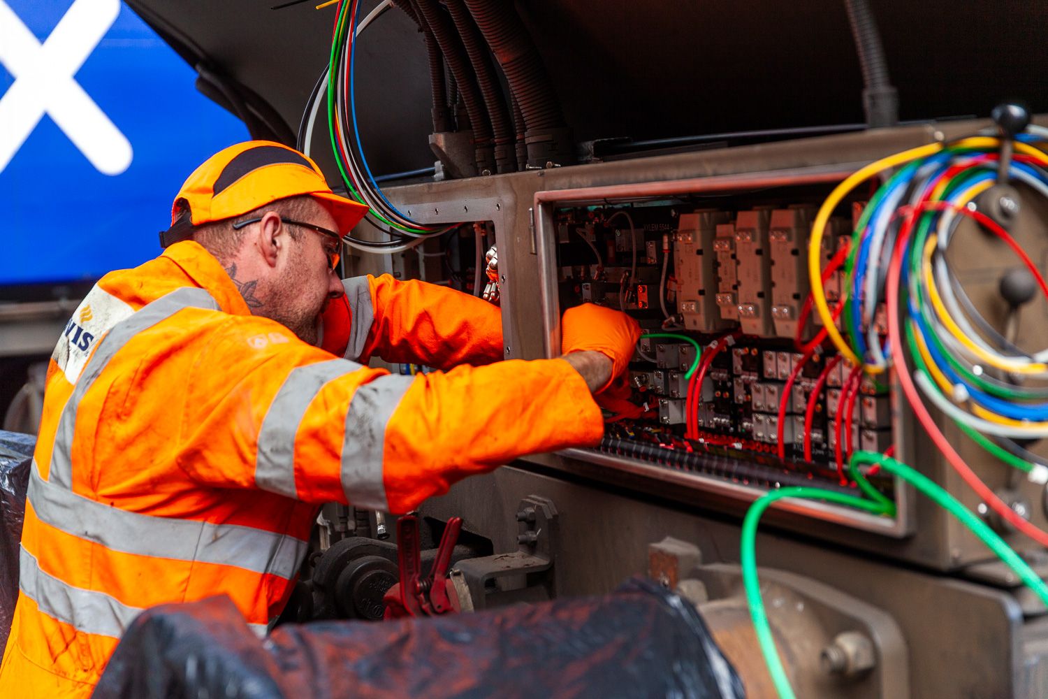 photograph of operative working on freight waggon