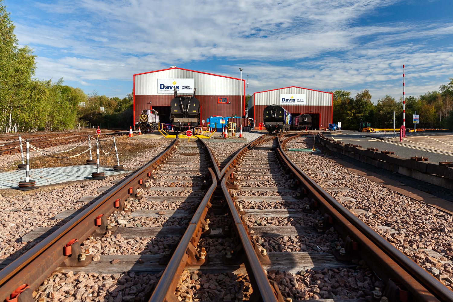 photograph of W.H Davis Waggon Services Yard looking down triangle tracks