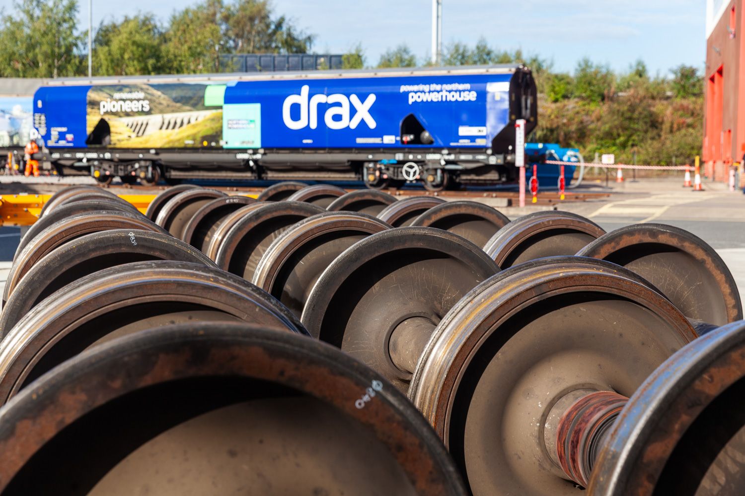 photograph of Train wheels in yard