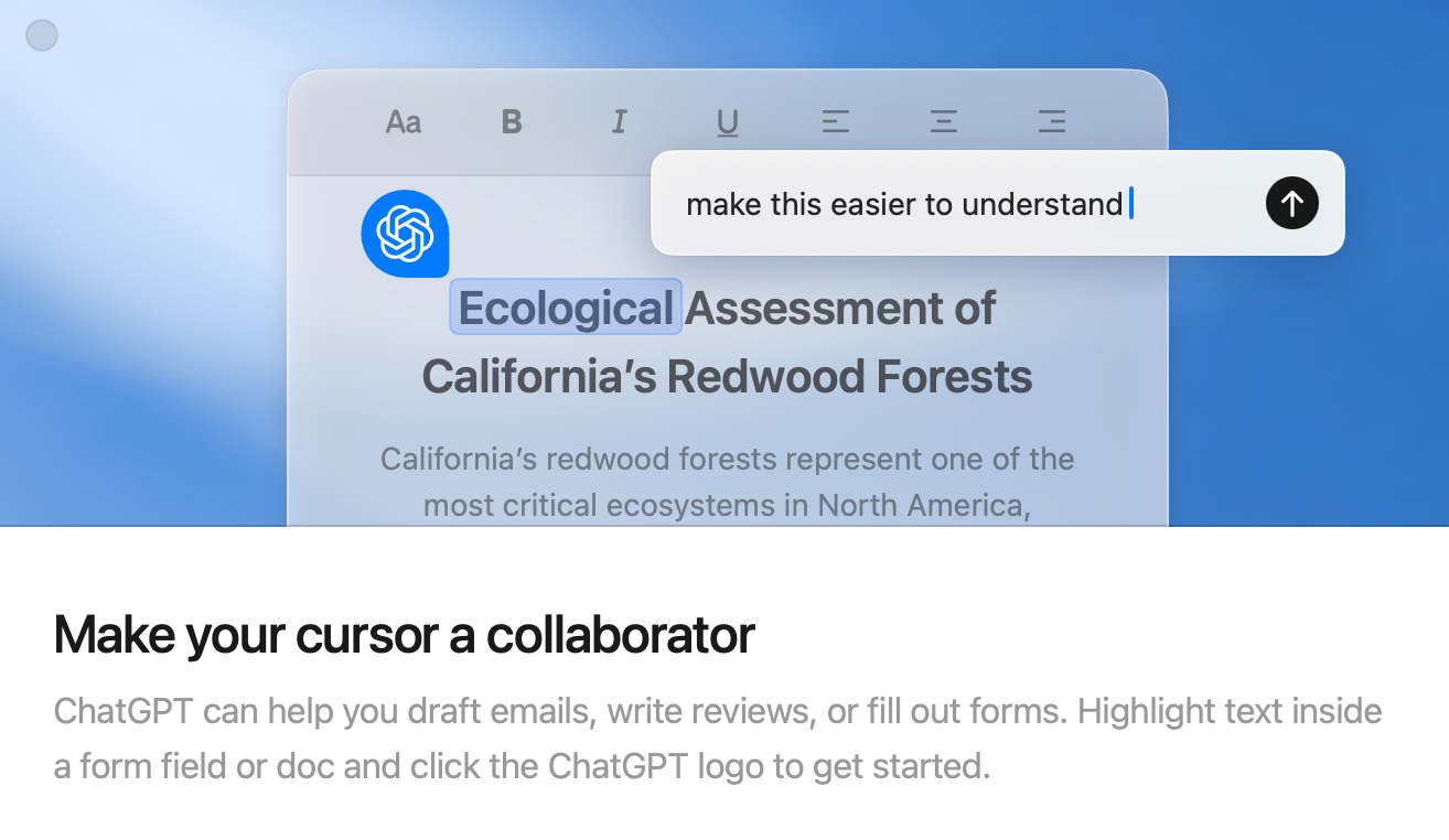 Screenshot of Atlas Ai browser settings