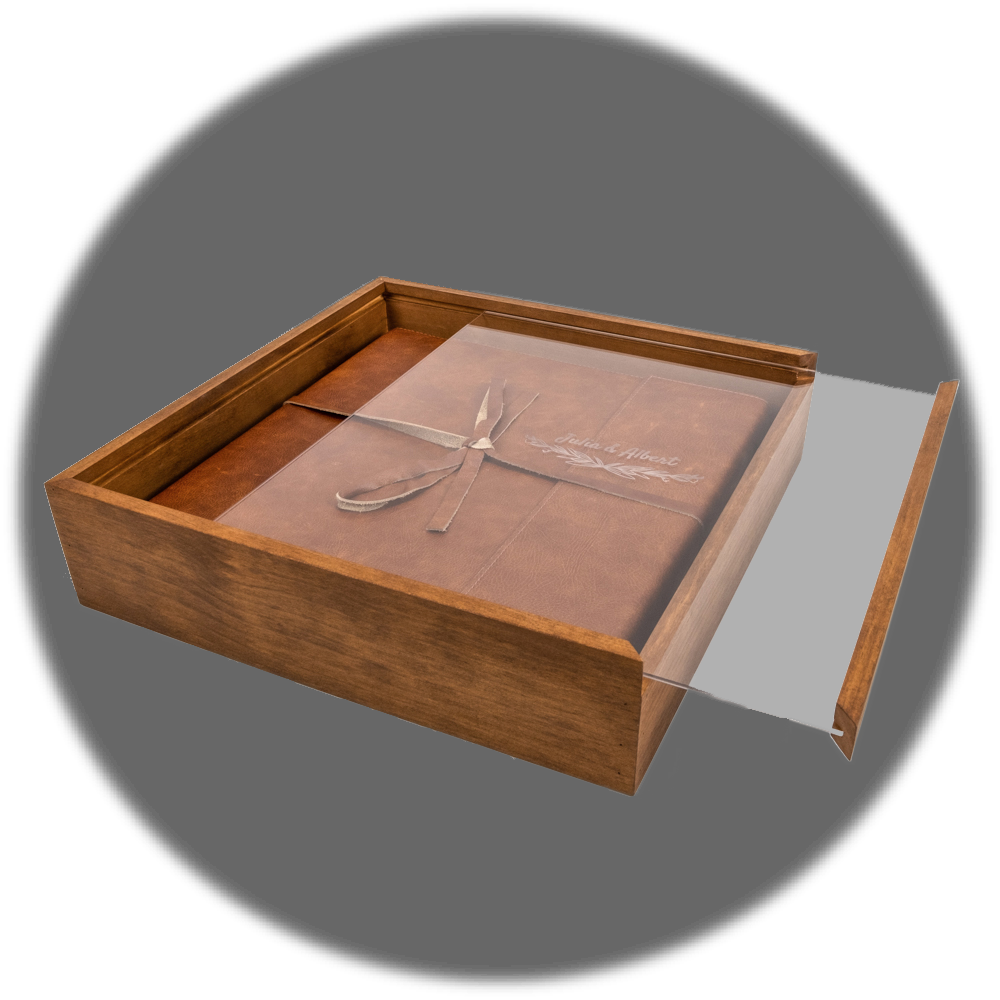 example album box wood with acrylic pullout